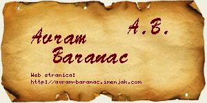 Avram Baranac vizit kartica